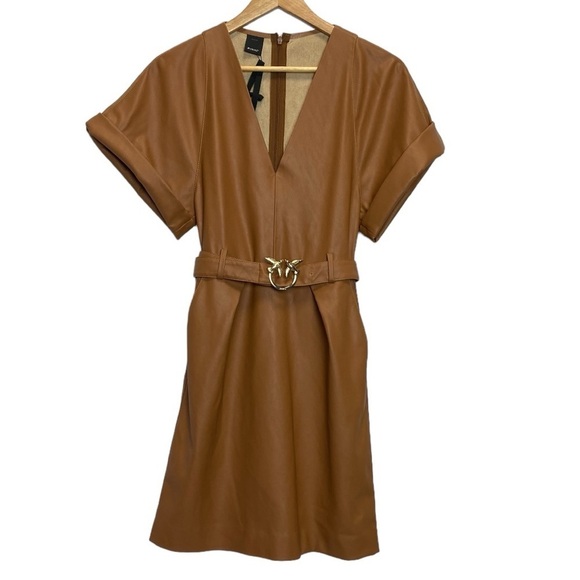 Pinko belted faux leather dress - Picture 1 of 13